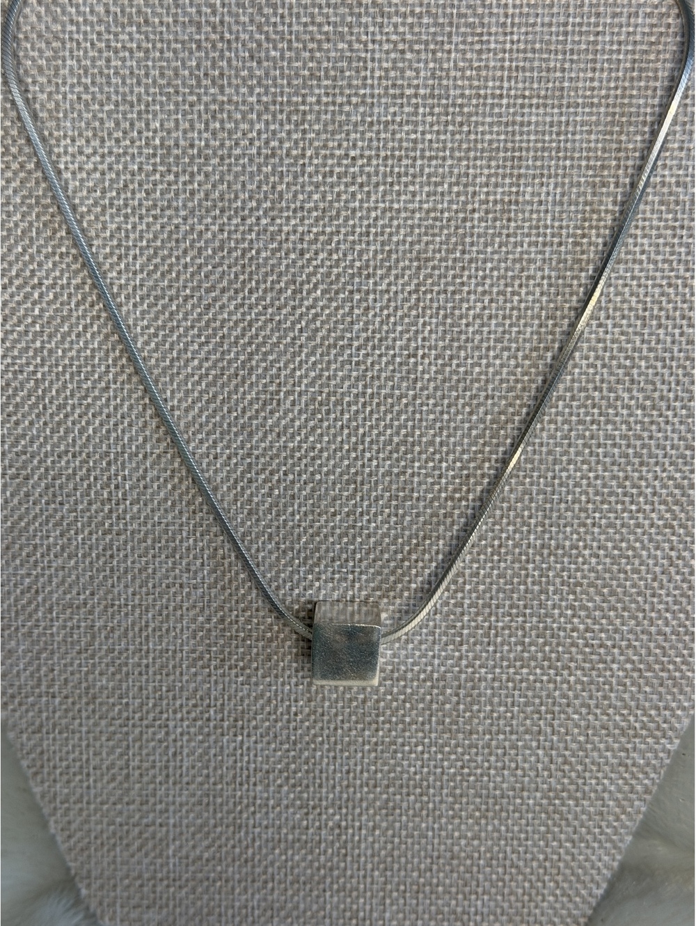 Vintage Silpada Retired S0832 Sterling Silver .925 Square Cube Slide Charm